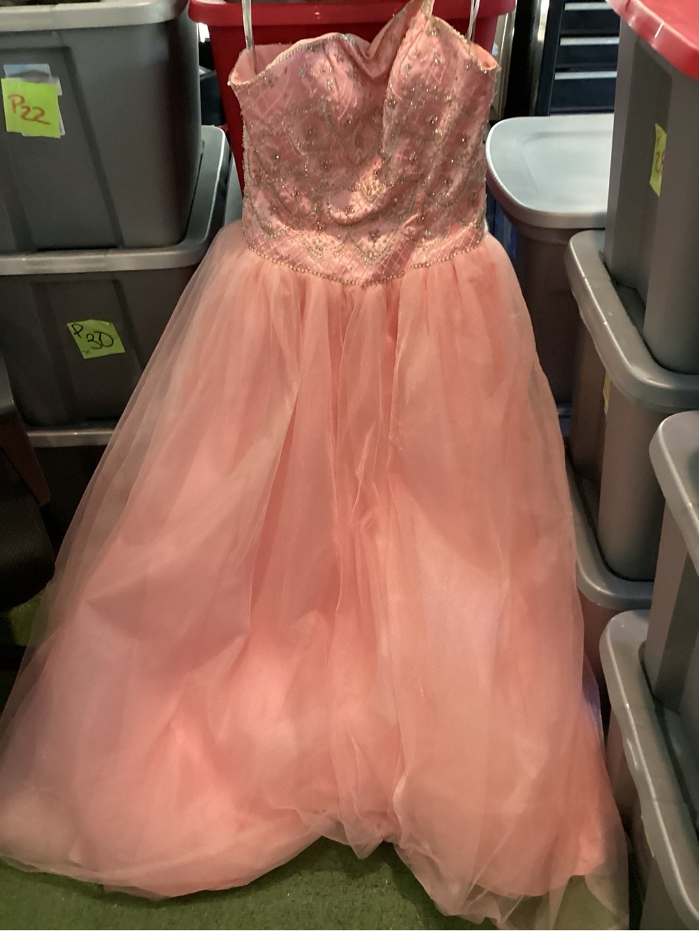 Pink Tulle Ball Gown Dress with Embellished Bodice